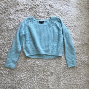Topshop Light Blue Cropped Sweater